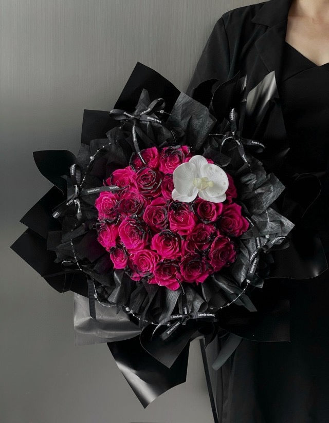 圓形玫瑰花束(桃紅漸變) OCTAVIA