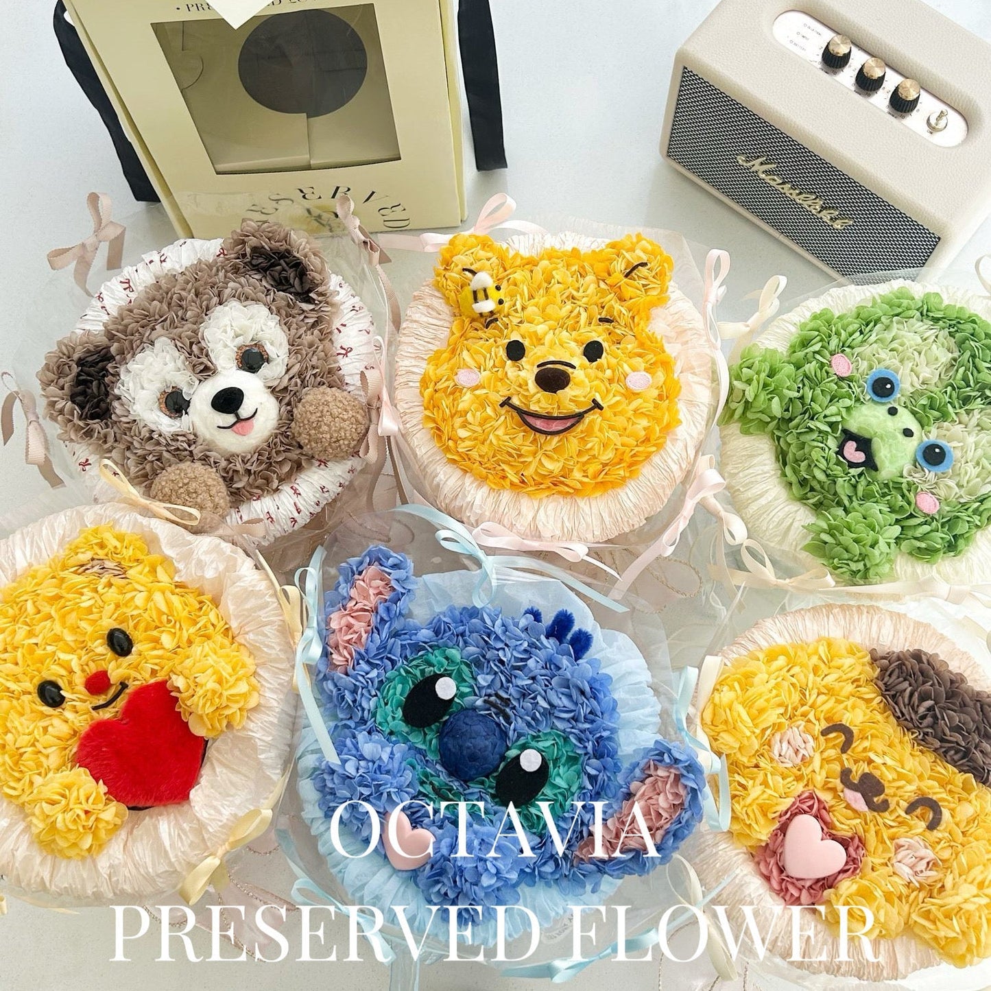 PFN01-綉球花公仔花束 OCTAVIA