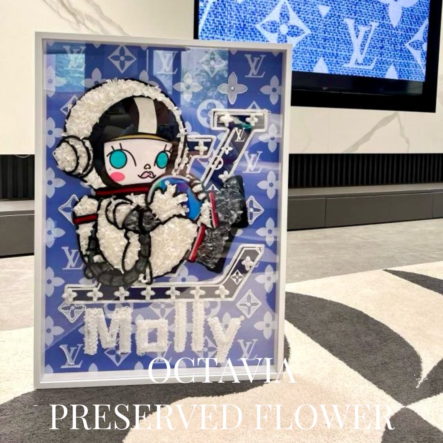 PFN09-Molly永生花畫(藍色太空人) OCTAVIA