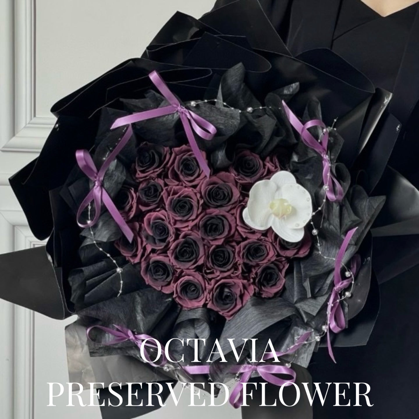 PFN05-22枝心形玫瑰花束(6色可選-深紫漸變) OCTAVIA