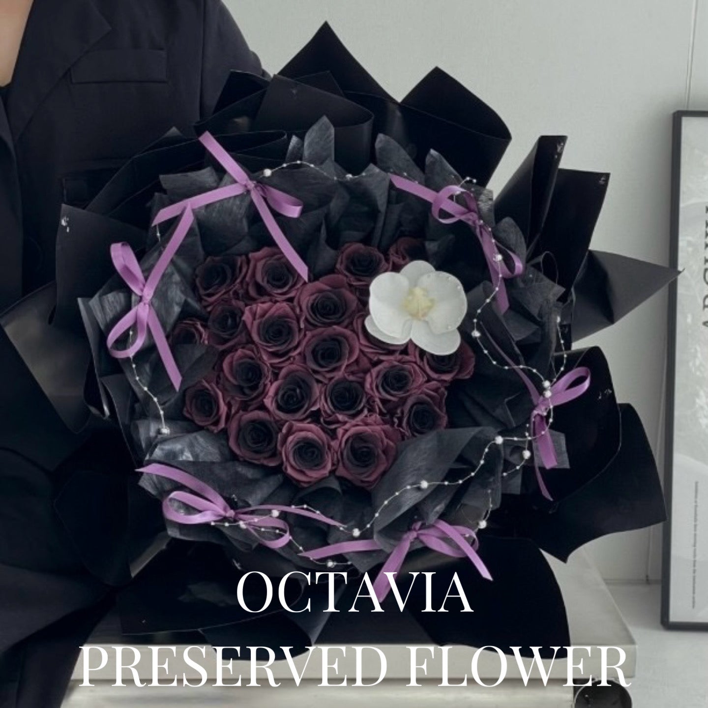 PFN05-22枝心形玫瑰花束(6色可選-深紫漸變) OCTAVIA