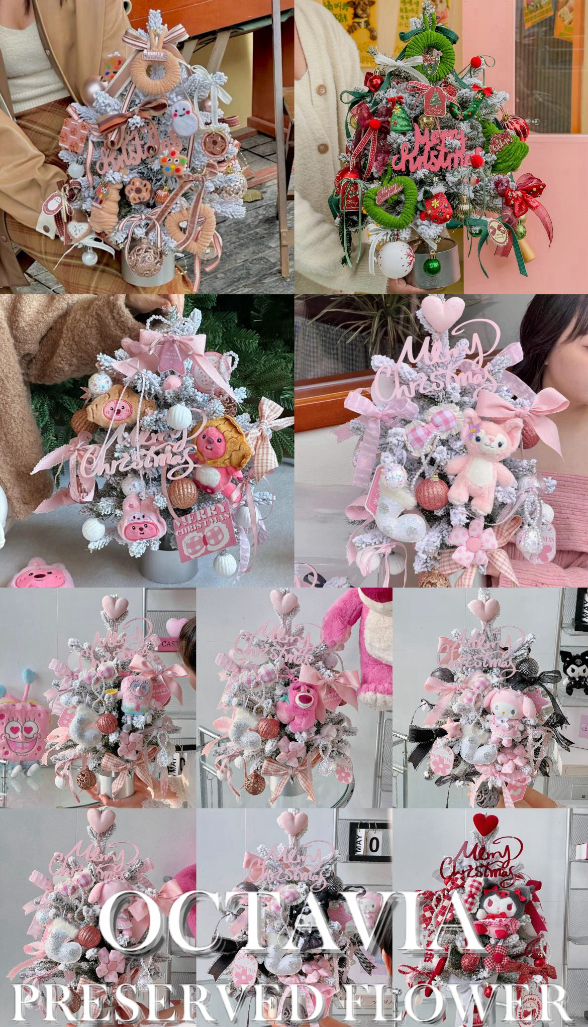 Artificial flower Christmas tree