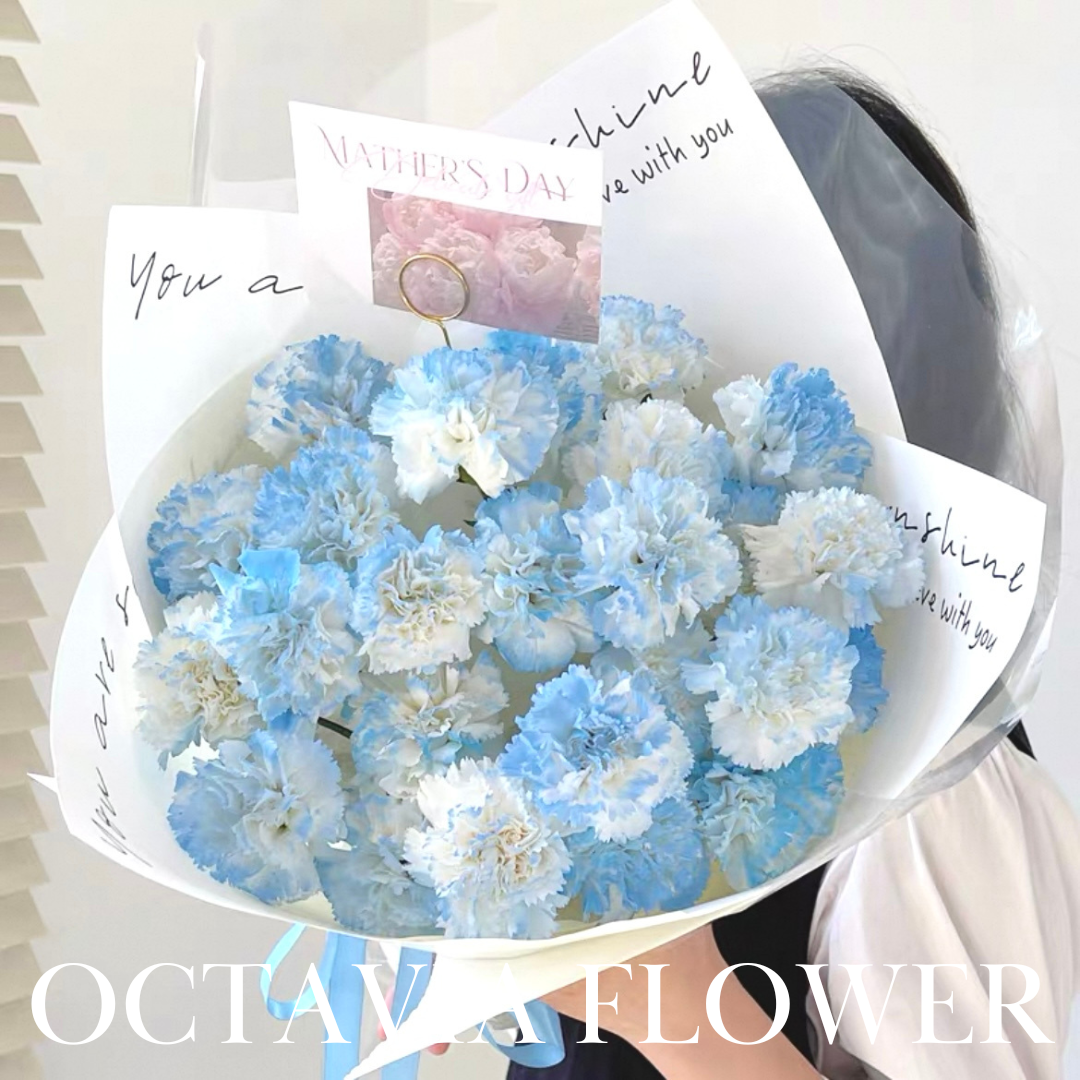 FFM11- 湛藍色康乃馨花束(自家染色) OCTAVIA