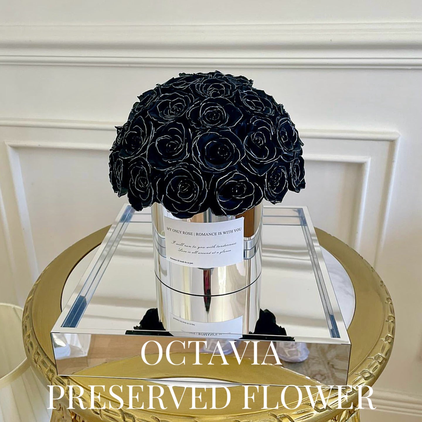 PFN17-鏡面永生玫瑰半球形花盒(色) OCTAVIA