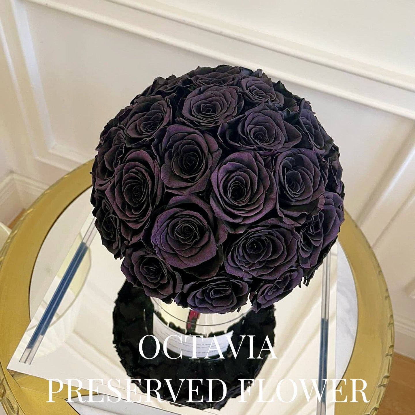 PFN17-鏡面永生玫瑰半球形花盒(色) OCTAVIA