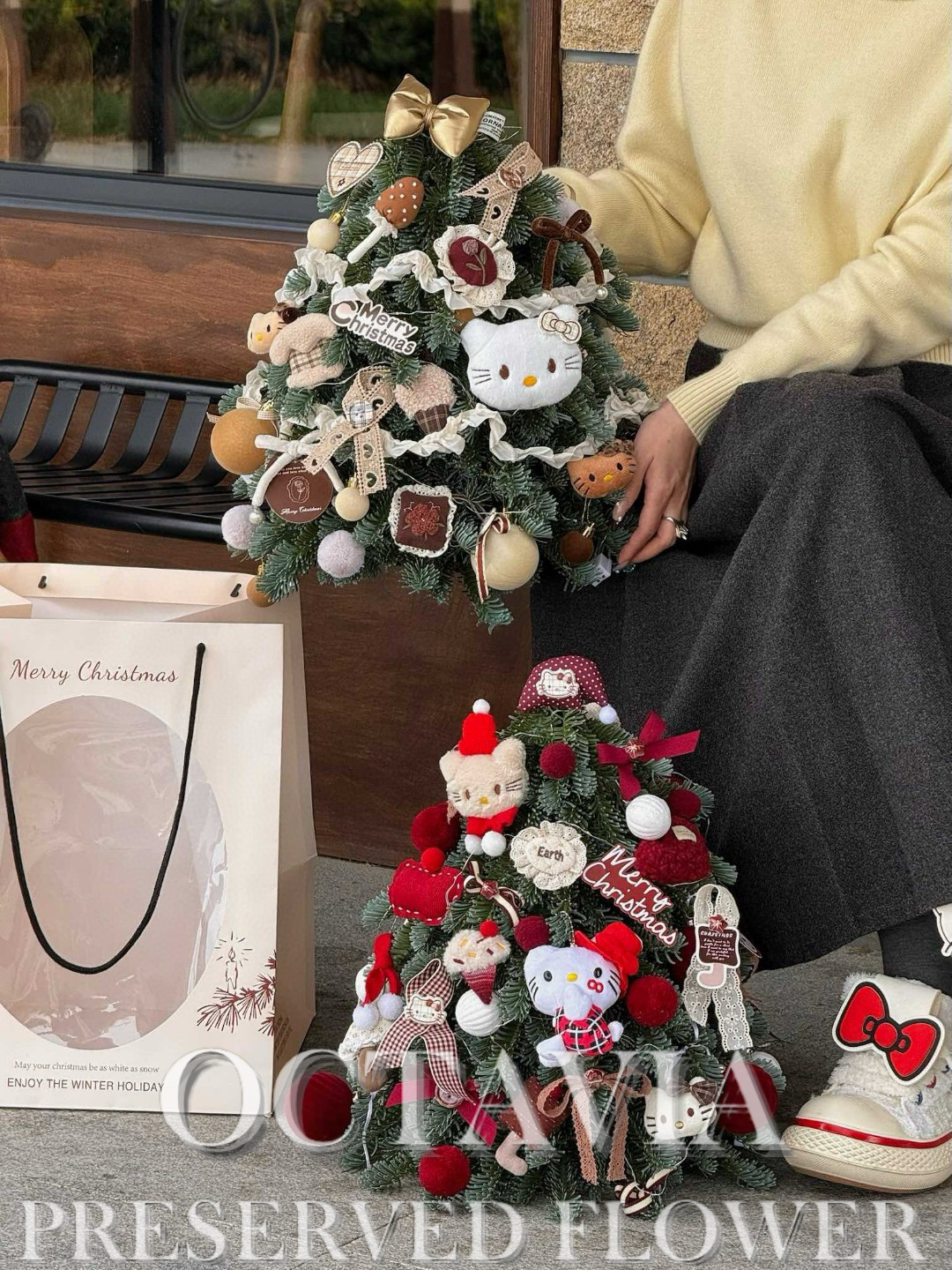 Artificial flower Christmas tree