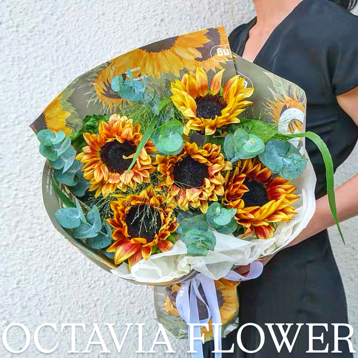 油畫-向日葵花束