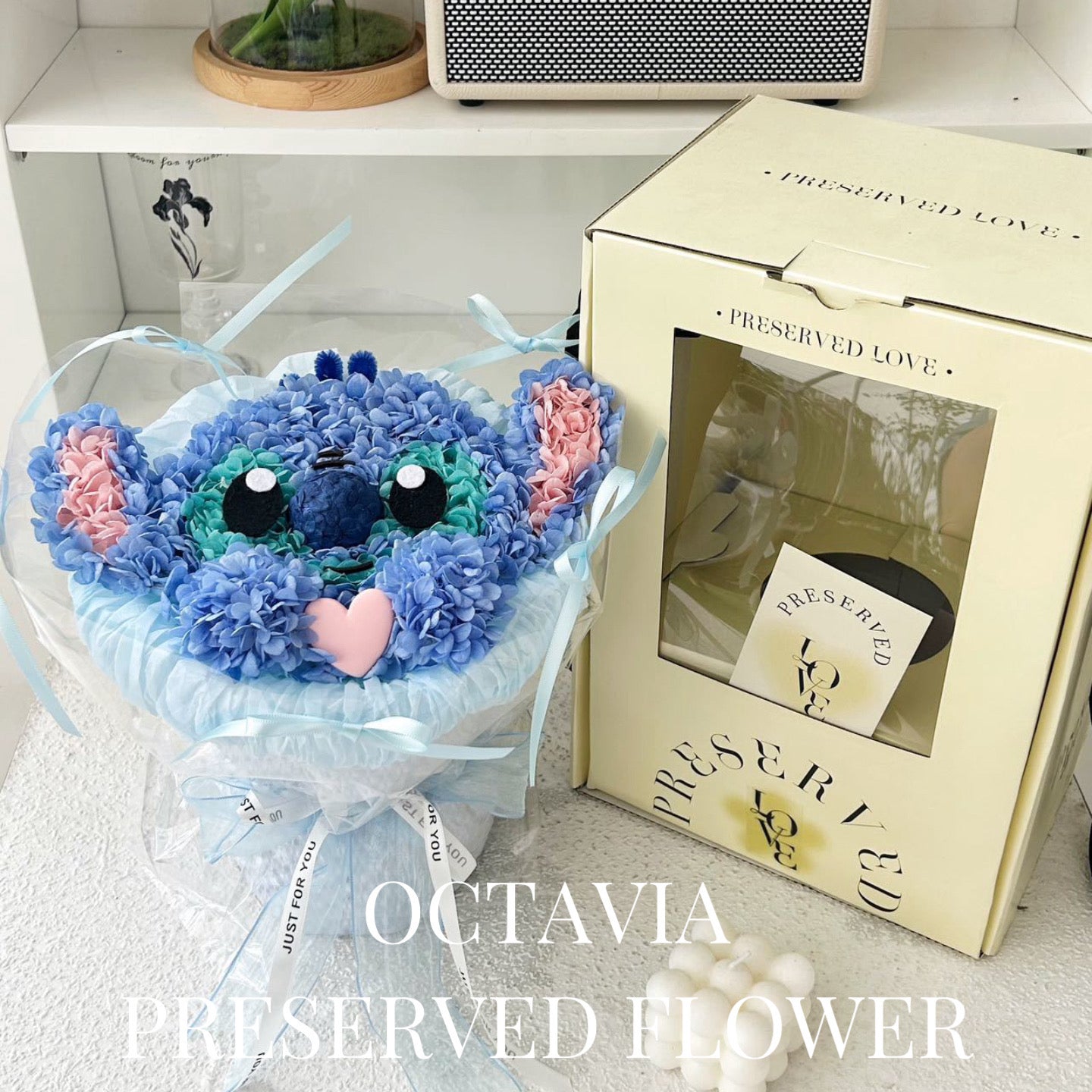 PFN01-綉球花公仔花束 OCTAVIA
