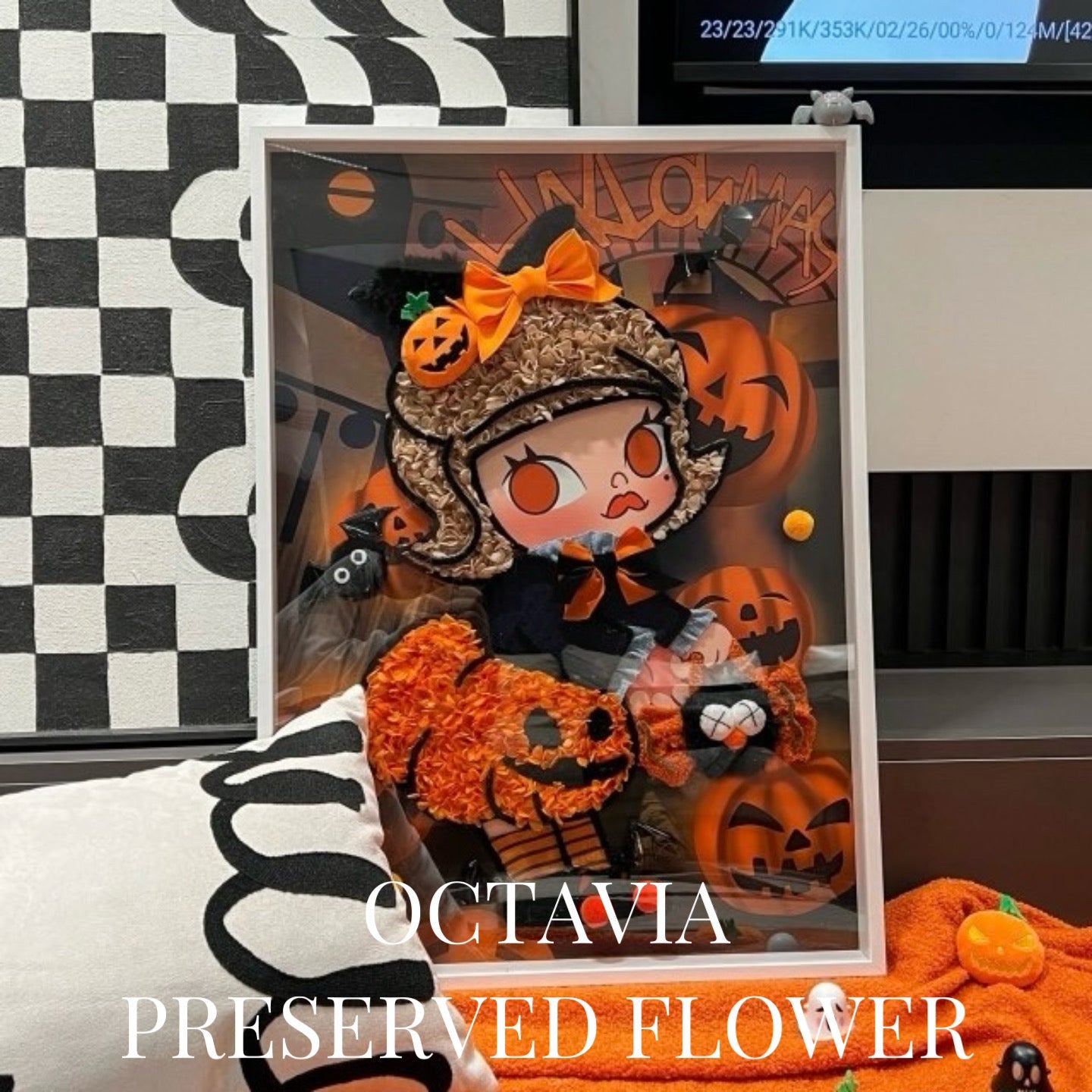 PFN09-Molly永生花畫(橙色萬聖節) OCTAVIA