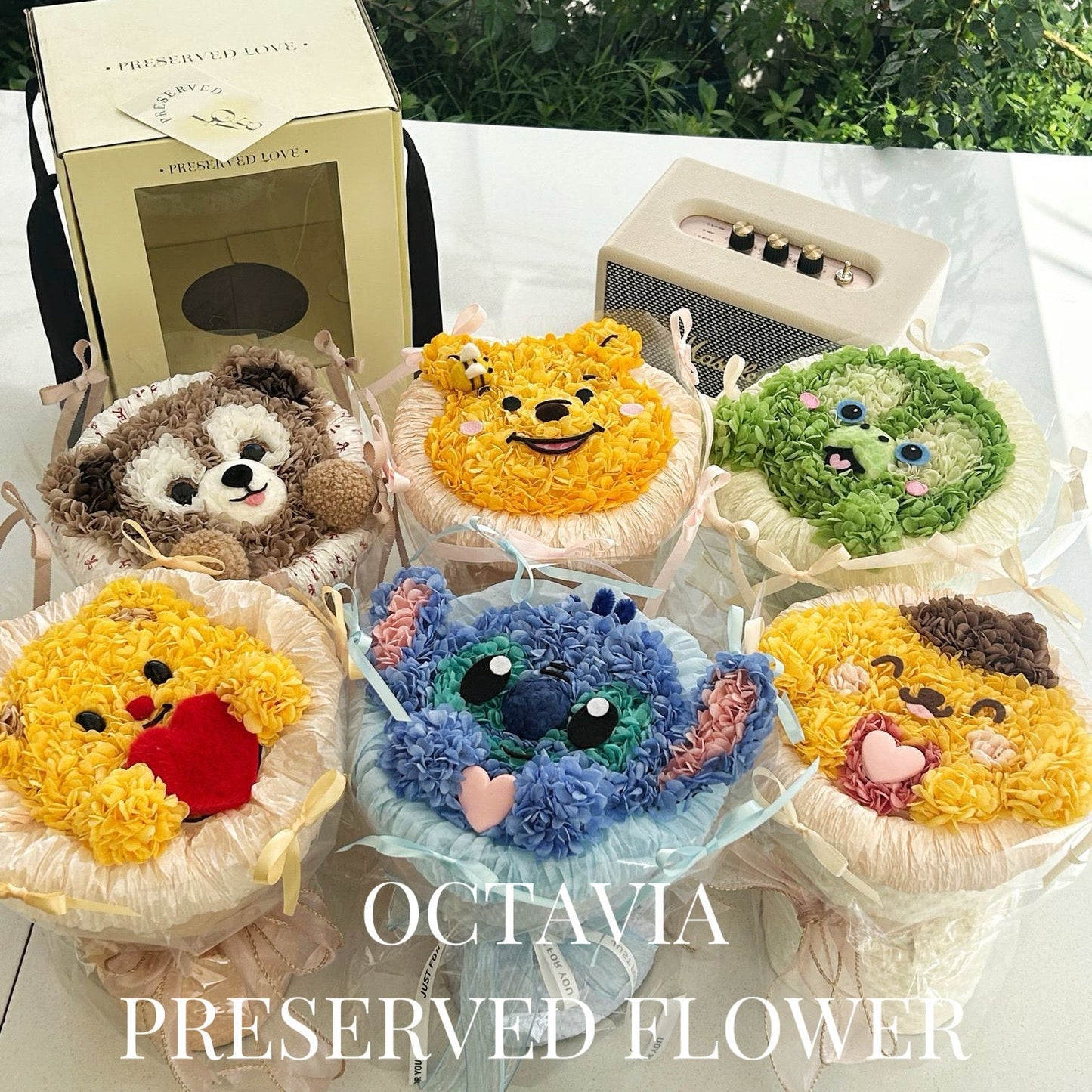 PFN01-綉球花公仔花束 OCTAVIA