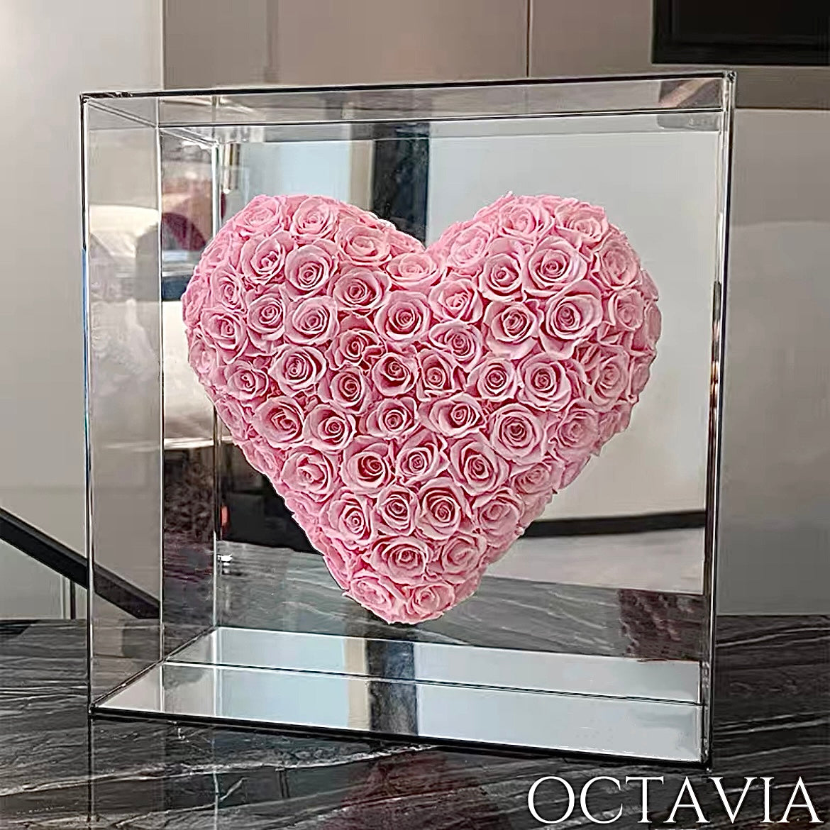 永生玫瑰純鏡之心-櫻花粉紅 OCTAVIA