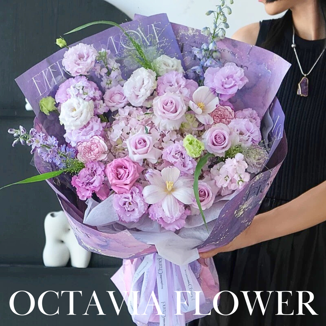 羅蘭紫色混搭花束066 OCTAVIA