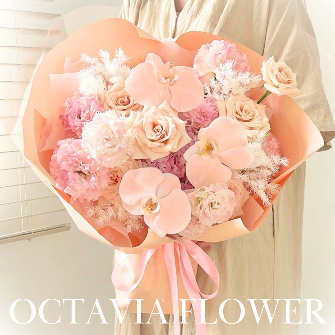裸粉色玫瑰花束(染色)057 OCTAVIA