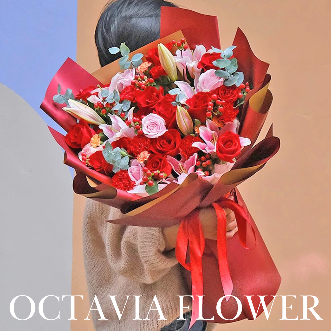 紅色混搭花束 046