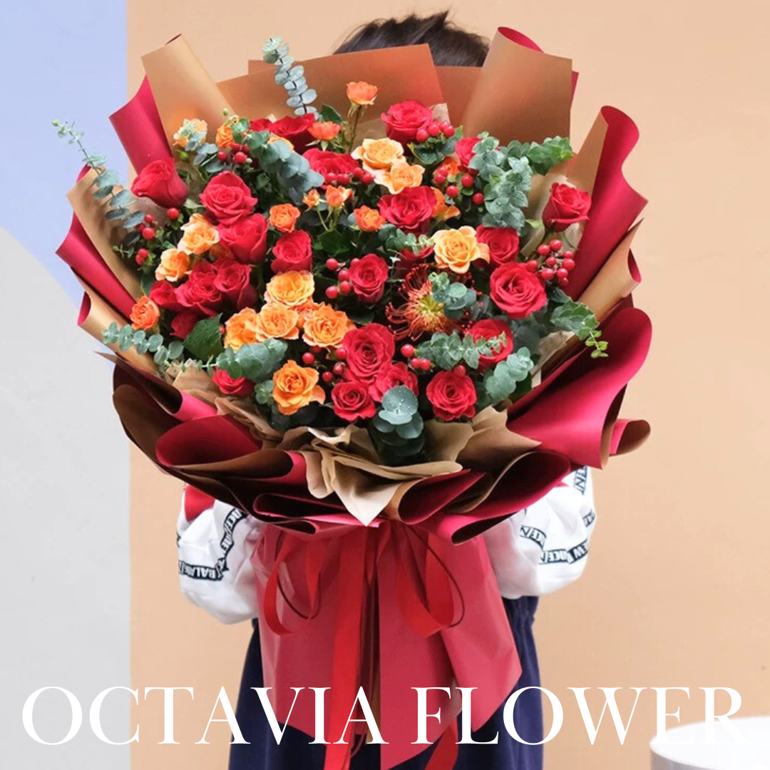 紅色混搭花束 045