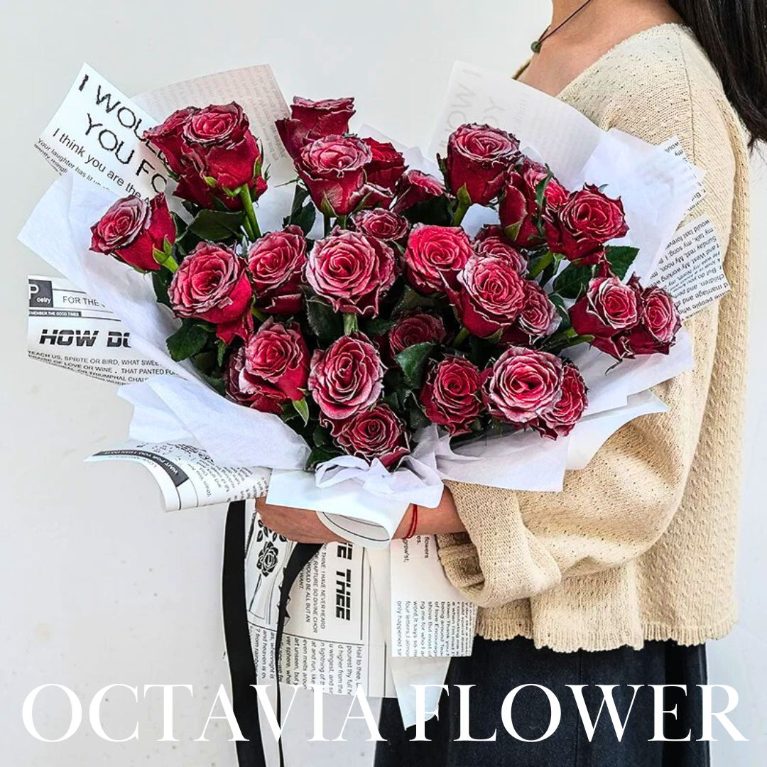 紅玫瑰花束(染銀色)042 OCTAVIA