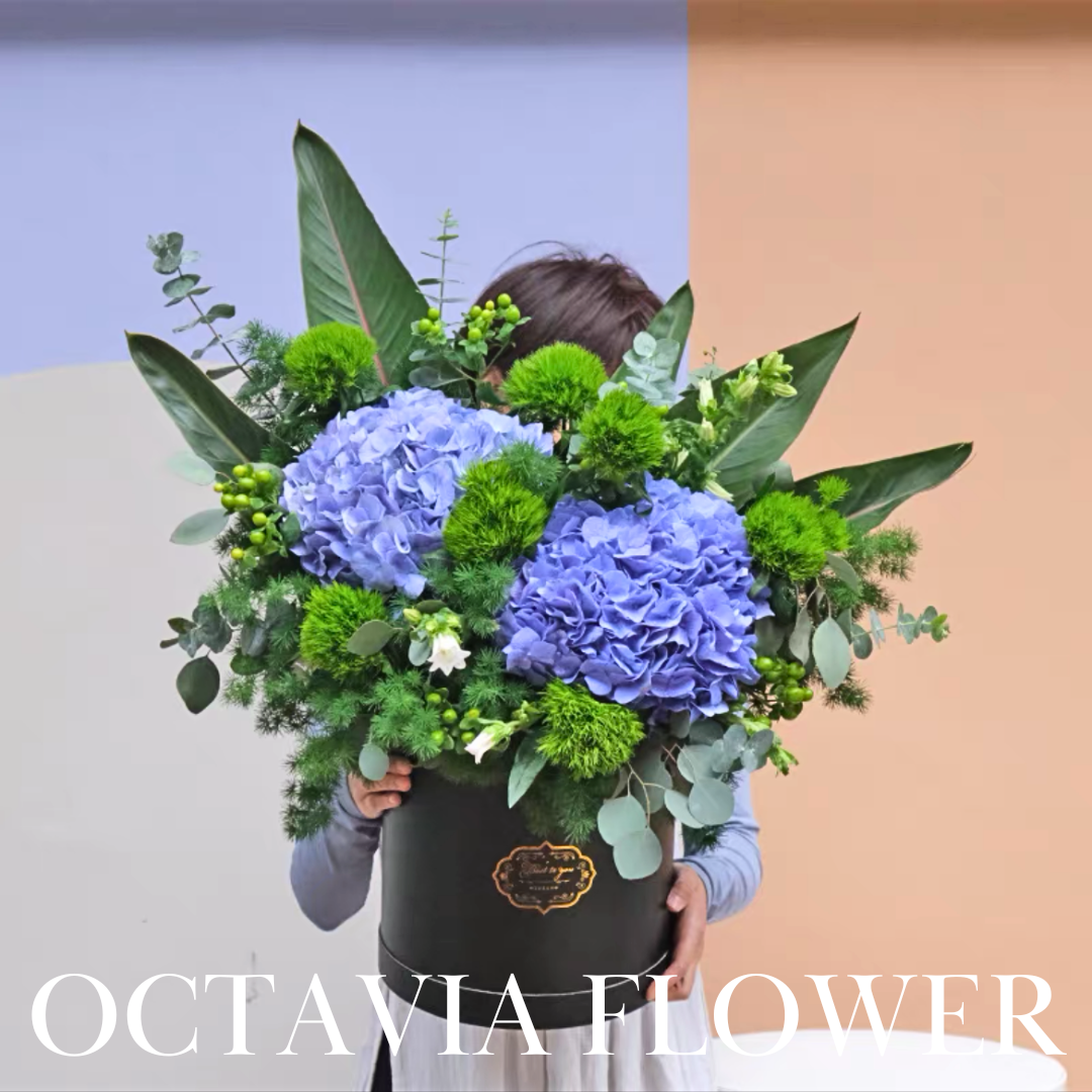 藍綠色繡球花盒023 OCTAVIA