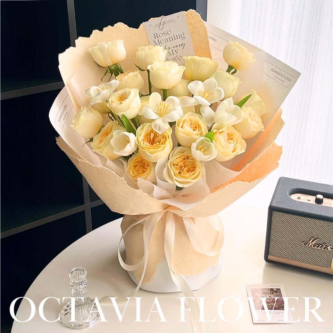 奶皇庭園玫瑰鬱金香花束009