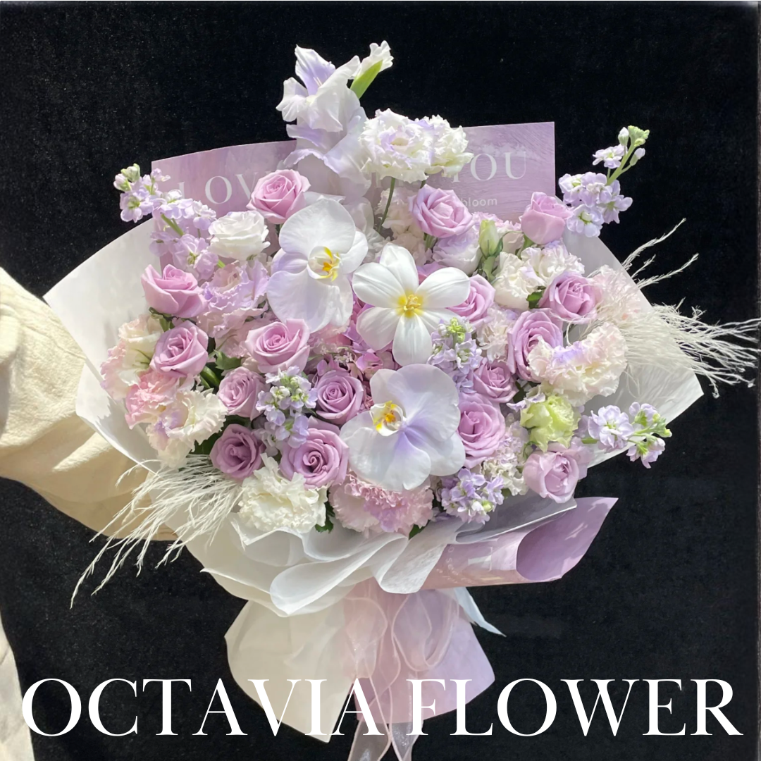 韓式紫玫瑰蝴蝶蘭浪漫花束002 OCTAVIA