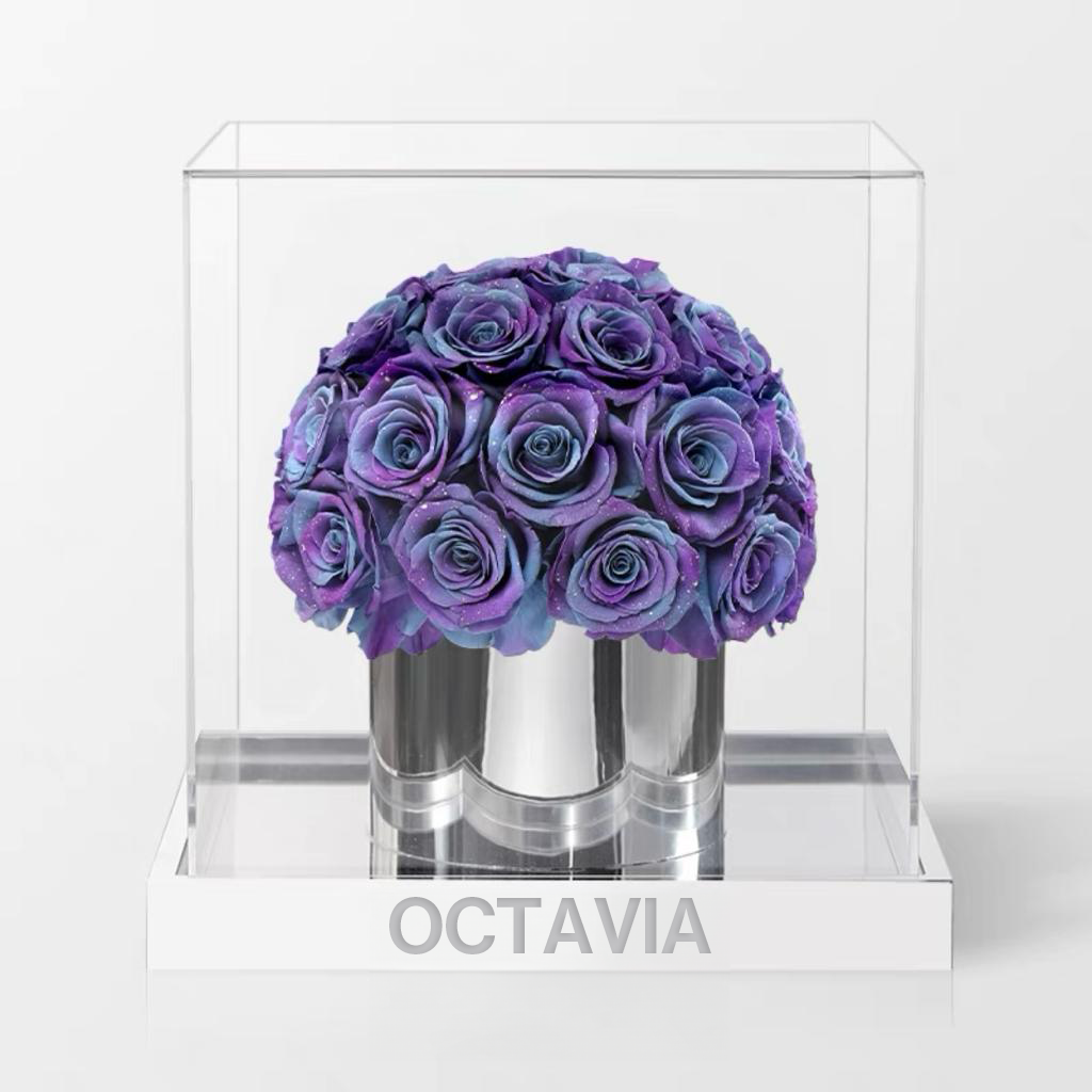 永生玫瑰圓形花盒-星空紫 OCTAVIA