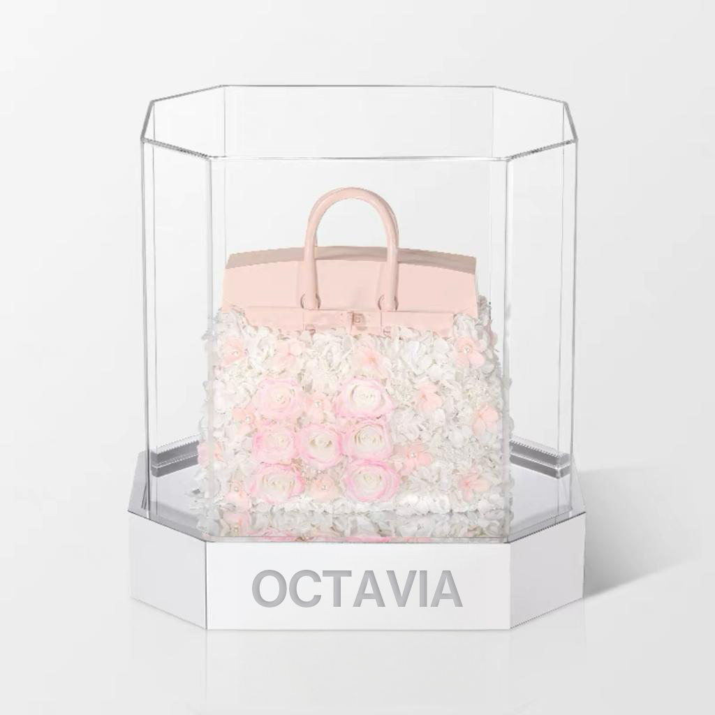 永生花玫瑰手袋-淡粉紅色 OCTAVIA
