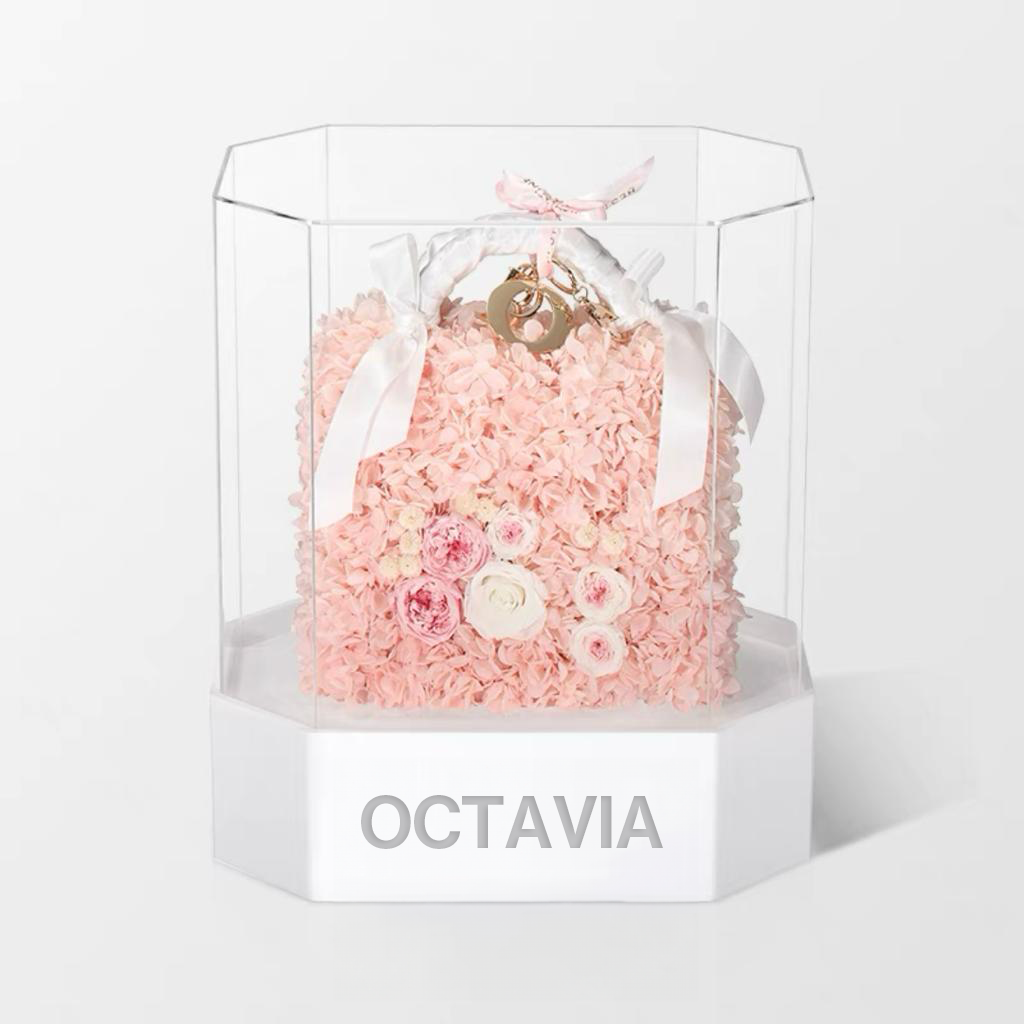 永生花玫瑰手袋-櫻花粉紅色 OCTAVIA