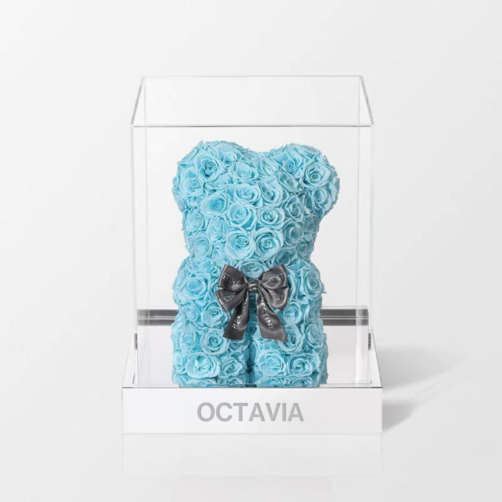 永生花玫瑰小熊-蒂芙尼藍色 OCTAVIA