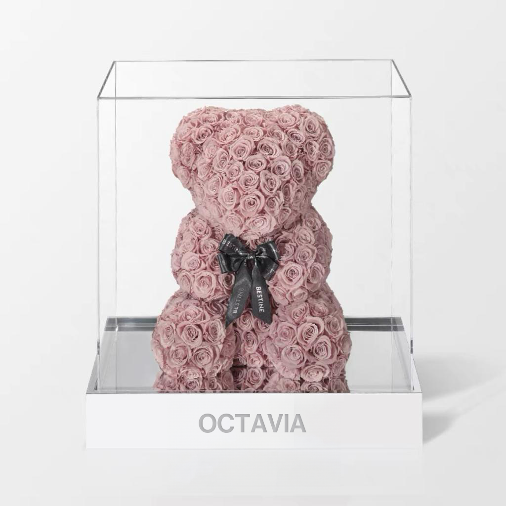 永生花玫瑰小熊(大)-奶荼色 OCTAVIA