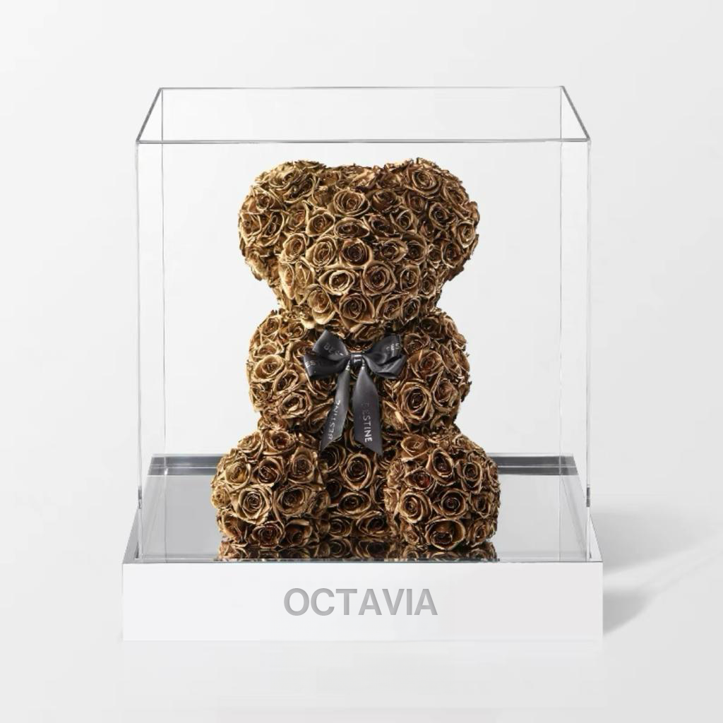 永生花玫瑰小熊(大)-古銅金色 OCTAVIA