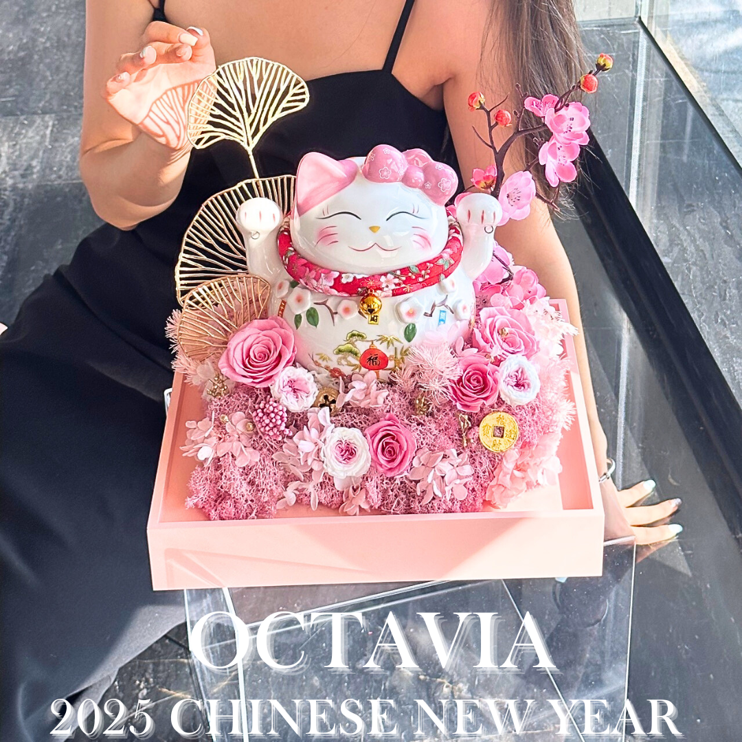 和風造型招財貓-粉紅色 OCTAVIA