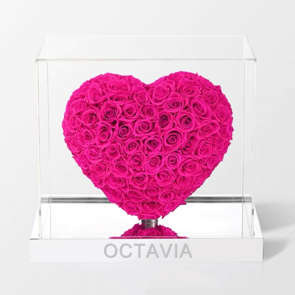 3D愛心旋轉藍牙喇叭-桃紅色 OCTAVIA