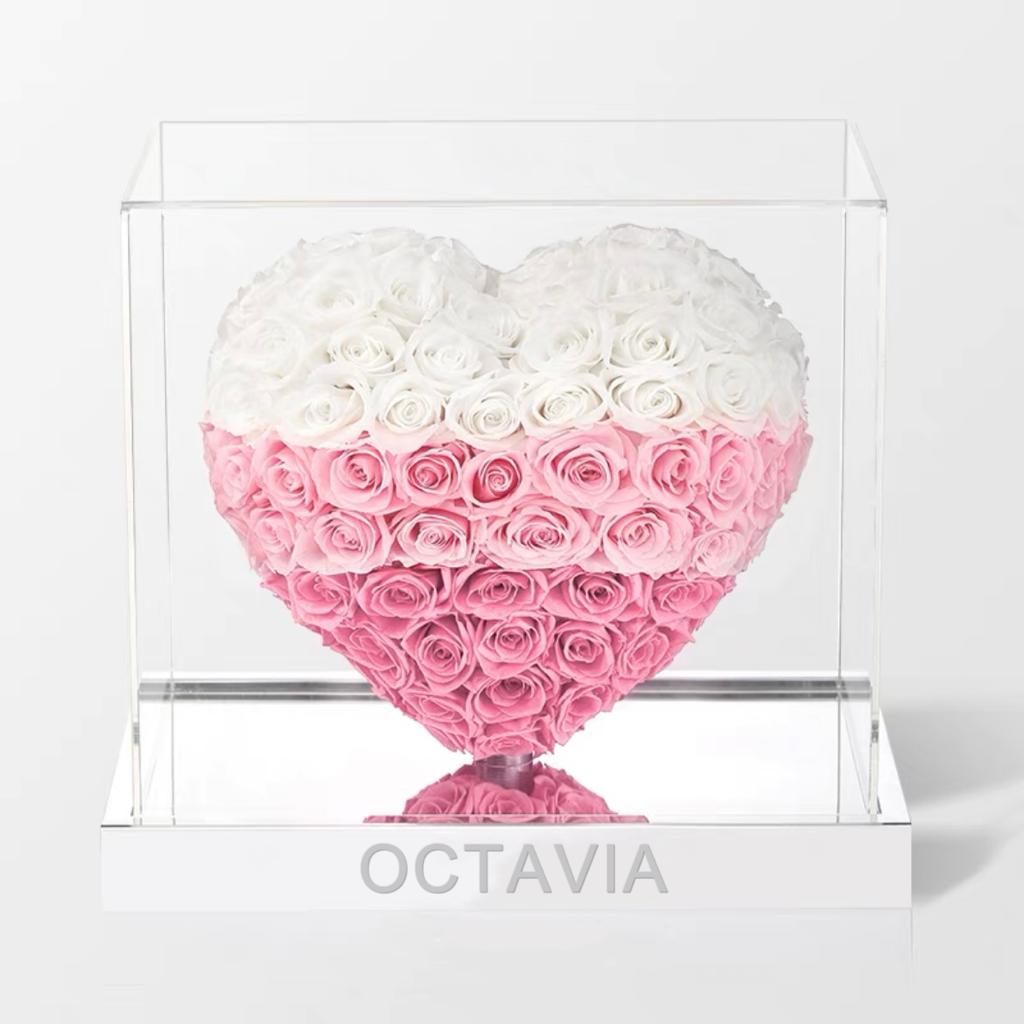 3D愛心旋轉藍牙喇叭-漸變粉白色 OCTAVIA