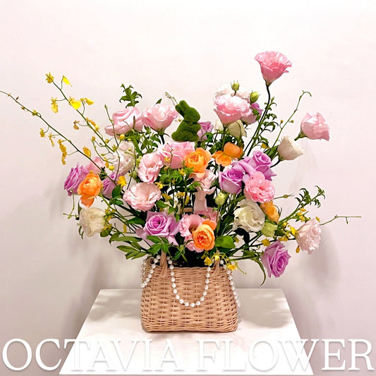Bunny&Bloom Korean Style Flower Basket OCTAVIA