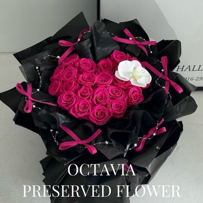 PFN05-22枝心形玫瑰花束(6色可選-桃紅色) OCTAVIA