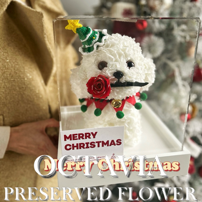 Christmas preserved flower - puppy