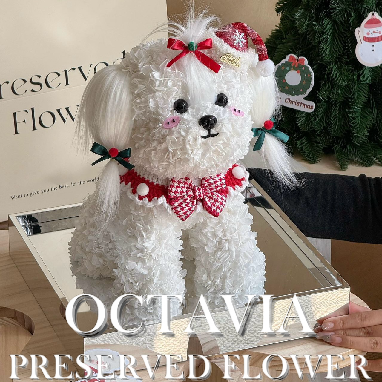 Christmas preserved flower - puppy