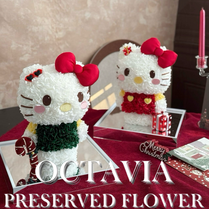Christmas preserved flowers - Hello Kitty
