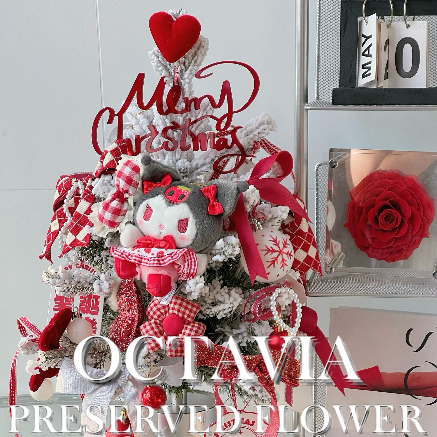 Artificial flower Christmas tree