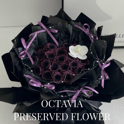 PFN05-22枝心形玫瑰花束(6色可選-深紫漸變) OCTAVIA