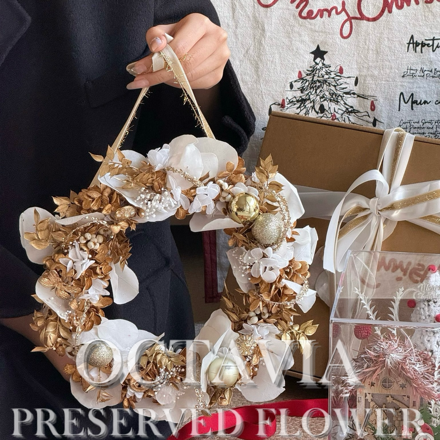 [永生花]-聖誕大花環