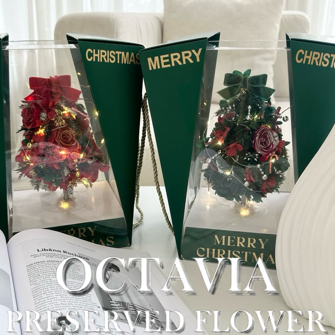 [永生花]-蝴蝶結聖誕樹(共5色)