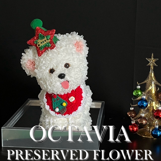 [永生花]-白色聖誕小狗B