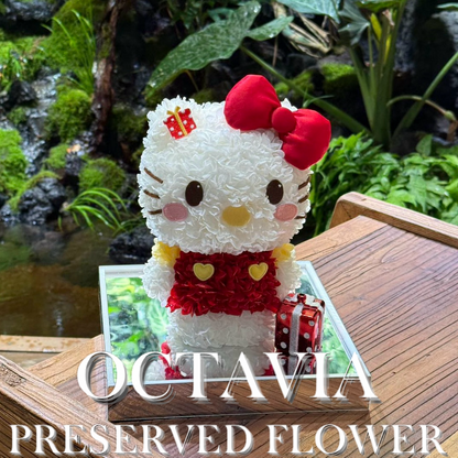 Christmas preserved flowers - Hello Kitty