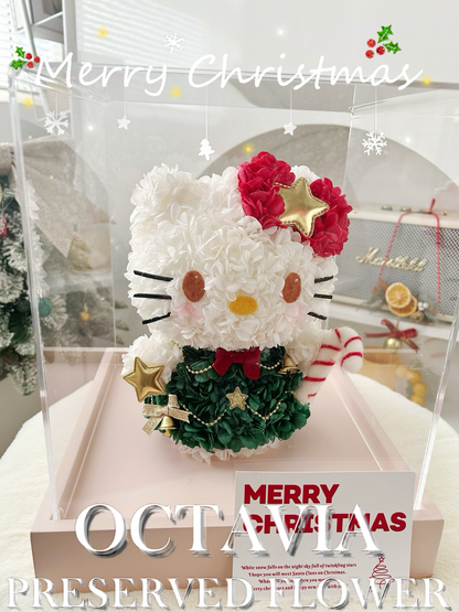 Christmas preserved flowers - Hello Kitty
