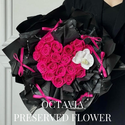 PFN05-22枝心形玫瑰花束(6色可選-桃紅色) OCTAVIA