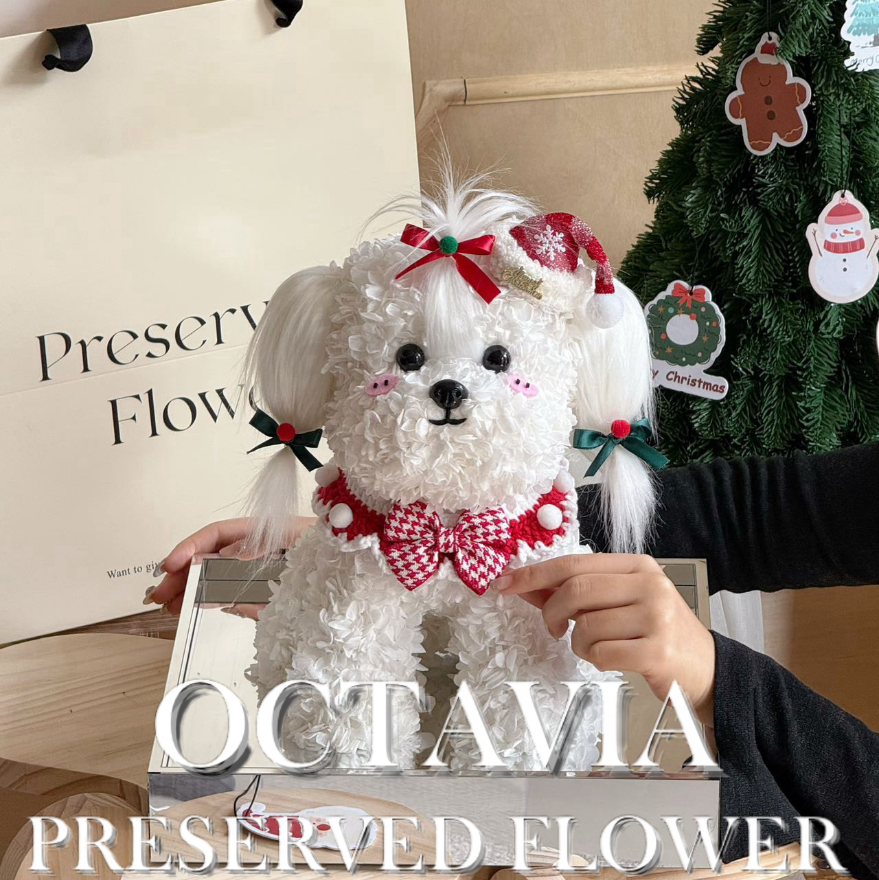 Christmas preserved flower - puppy