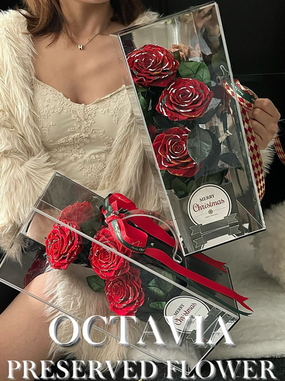 [Preserved Flower] - Love My Rose Christmas Flower Box (Upright Style)