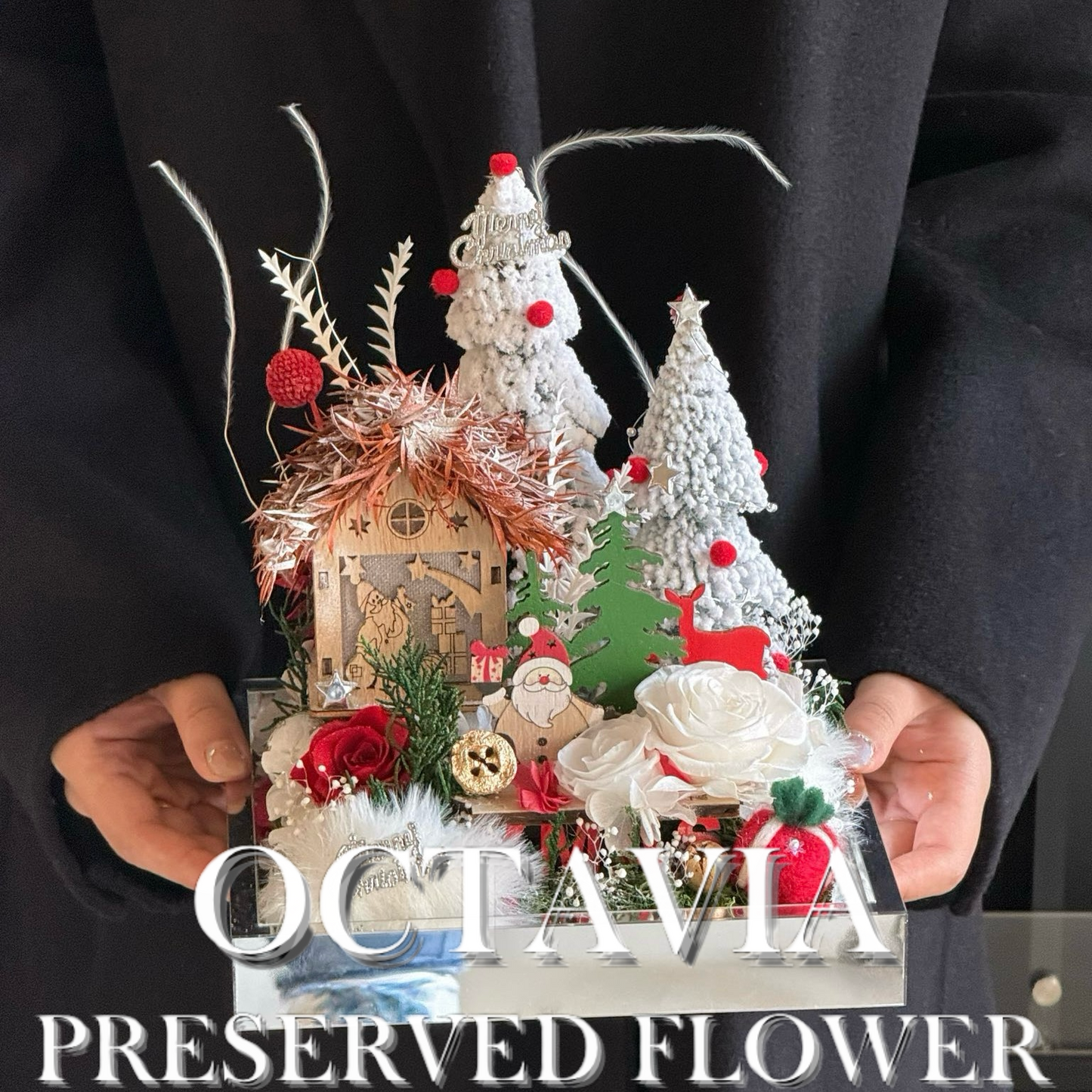 [永生花]-聖誕雪屋