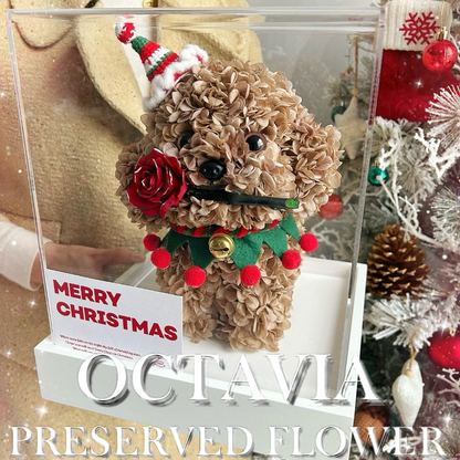Christmas preserved flower - puppy