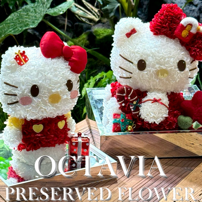 Christmas preserved flowers - Hello Kitty